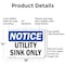 Signmission Utility Sink Only, 18 in W x Rectangle, Aluminum OS-2PACK-NS-A-1218-L-18849 - alternate 6